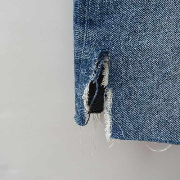 Zara TRF IX'D Makers Womens Size Small Denim Upcycled Distressed Jean Skirt - Picture 8 of 15